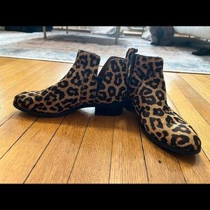 Leopard print booties
